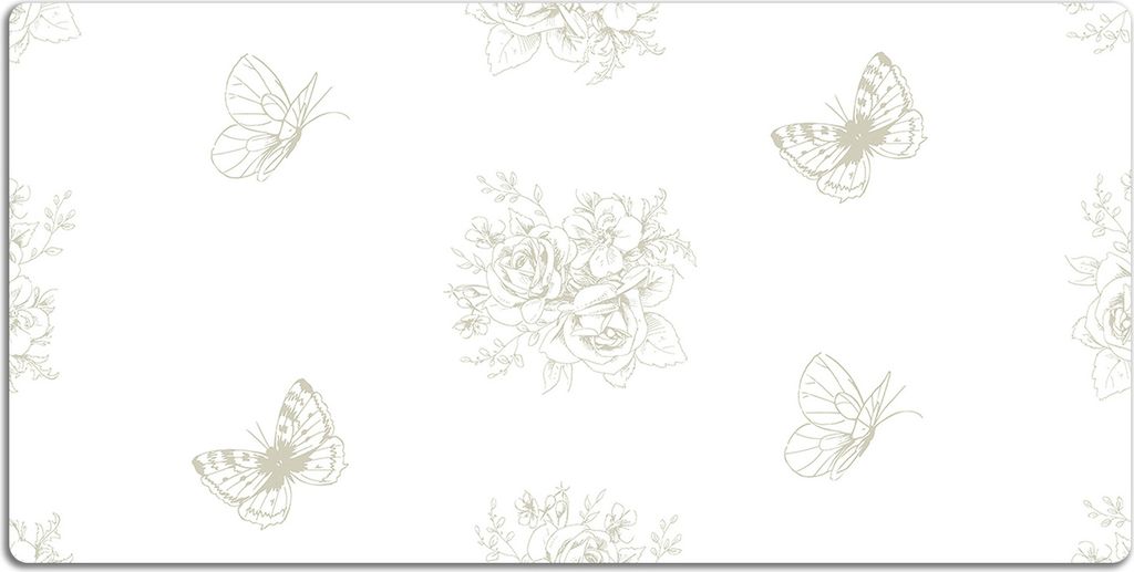 Schreibtischmatte Tischunterlage 90x45 cm Mauspad - Schmetterlinge und Blumen