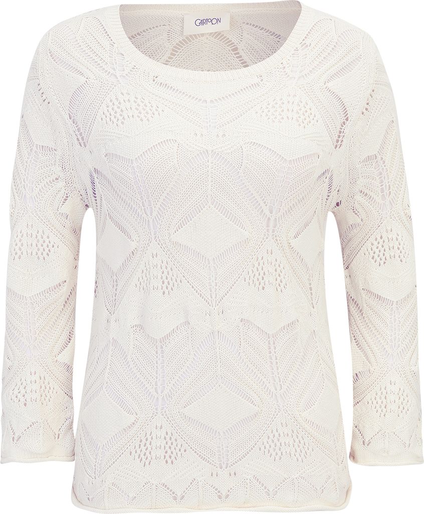 Cartoon (230) Strickpullover Kurz 3/4 Arm, Pearled Ivory 1048 1048 38