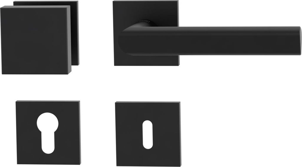 Griffwerk Wechselgarnitur VAYA 137 TRI fast2fix Fast2Fix GK3 Rosetten eckig Knopf SQUARE Graphitschwarz R