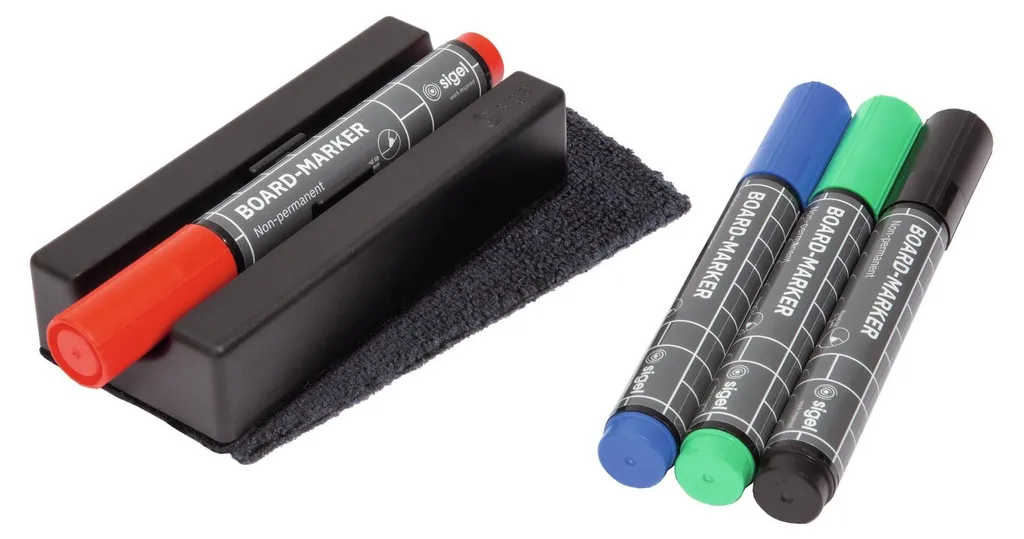 Accessoires Tableau Noir pour Bureau : Effaceur et Marqueurs Craie