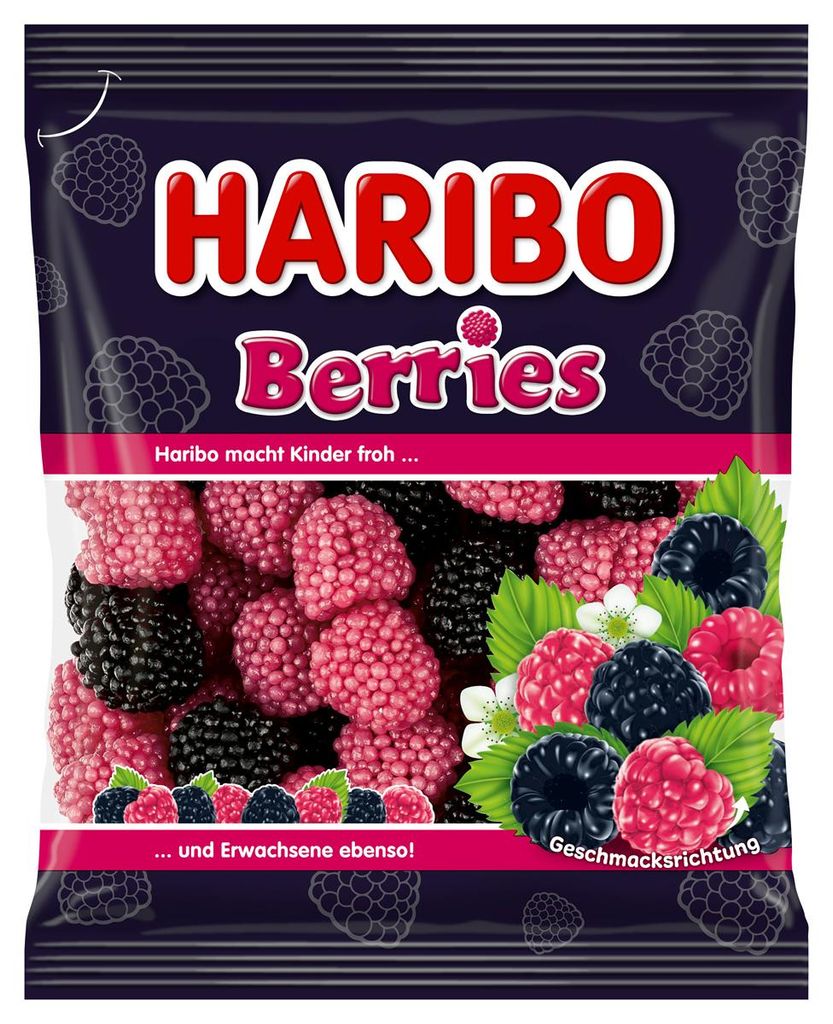 Haribo Berries, Gummibärchen, 175 g, Himbeere, 1486 kJ, 350 Produktbild 
