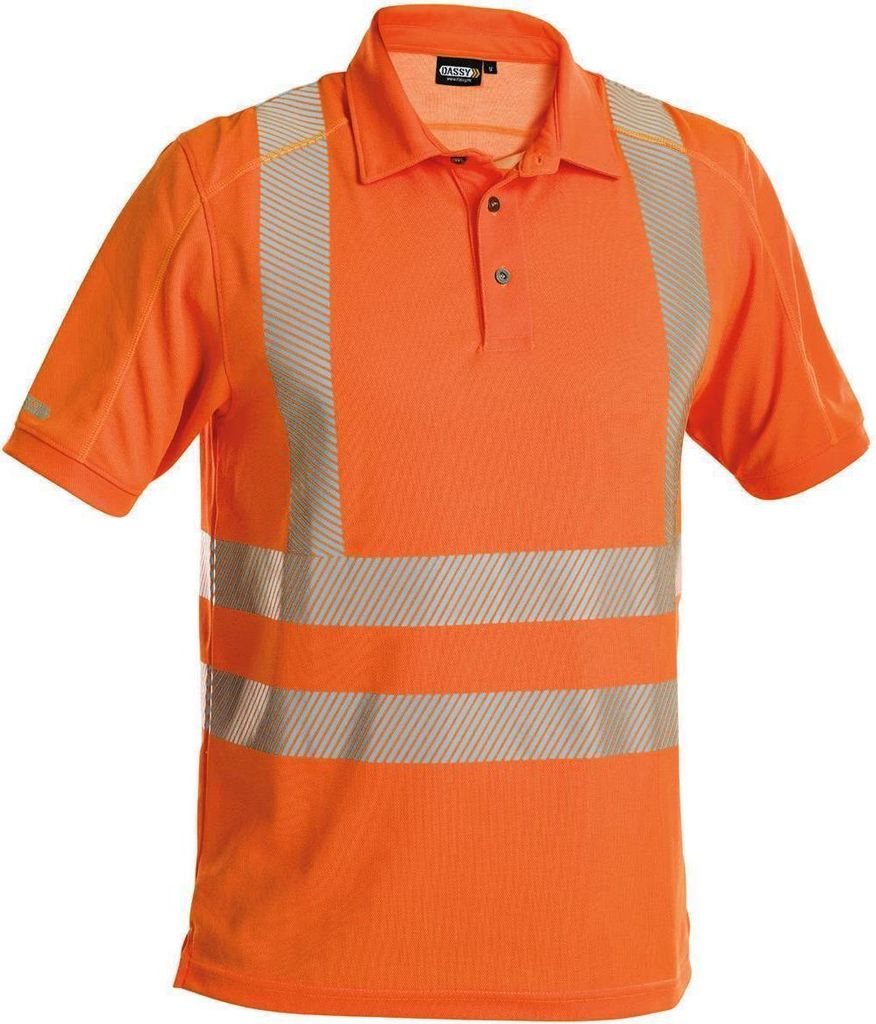 DASSY Brandon Warnschutz UV-Poloshirt NEONORANGE Gr.2XL Länge: STANDARD