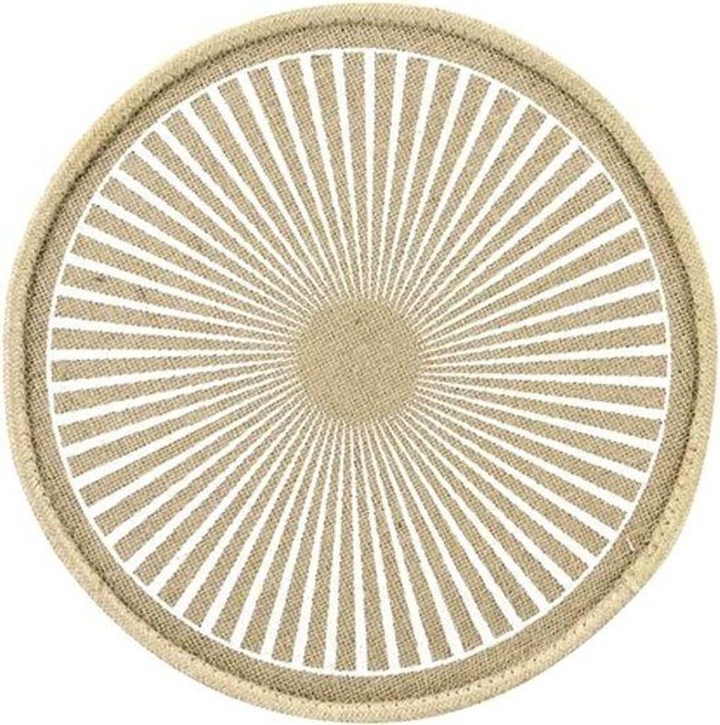 Moderne ronde beige placemats - set van 4 - tafelmat onderlegger placemat 4 stuks