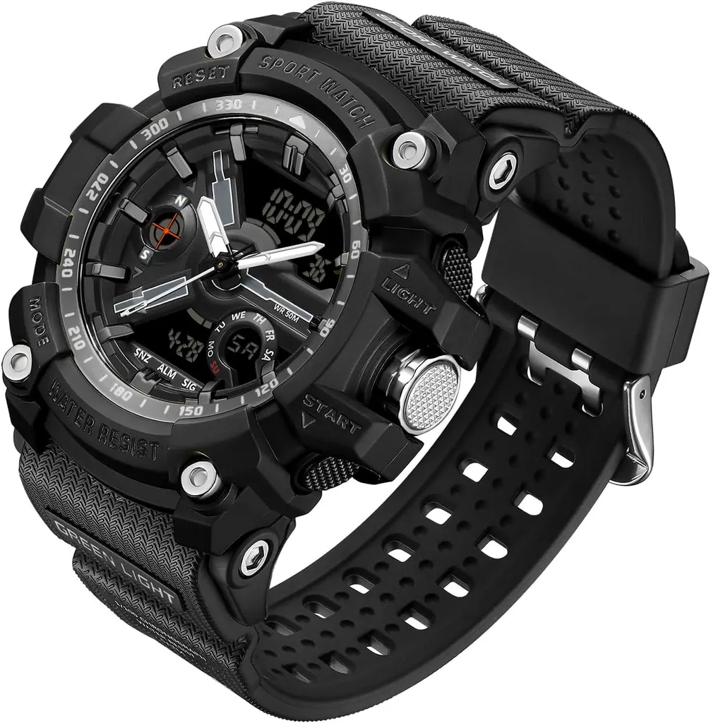 Orologio Militare Digitale Uomo Tattico Sportivo 50M Impermeabile Blu