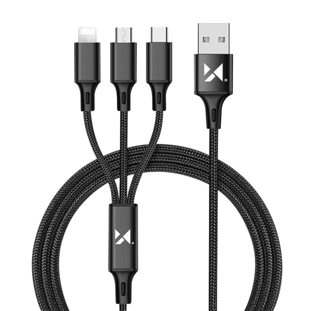 Wozinsky 3in1 USB Kabel Ladekabel Typ C / Micro USB / Lightning Kabel 2.8A 1.25m