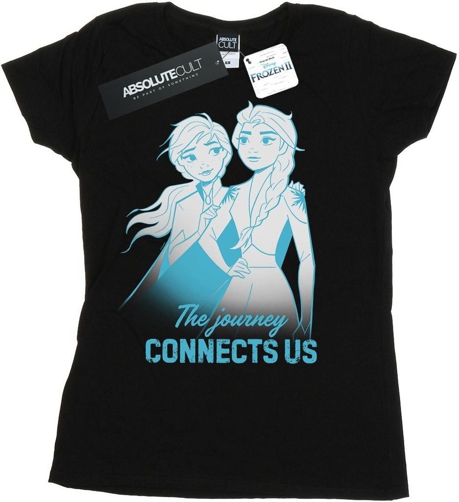 Disney - "Frozen 2 The Journey Connects Us" T-Shirt für Damen BI21696 (XXL) (Schwarz)