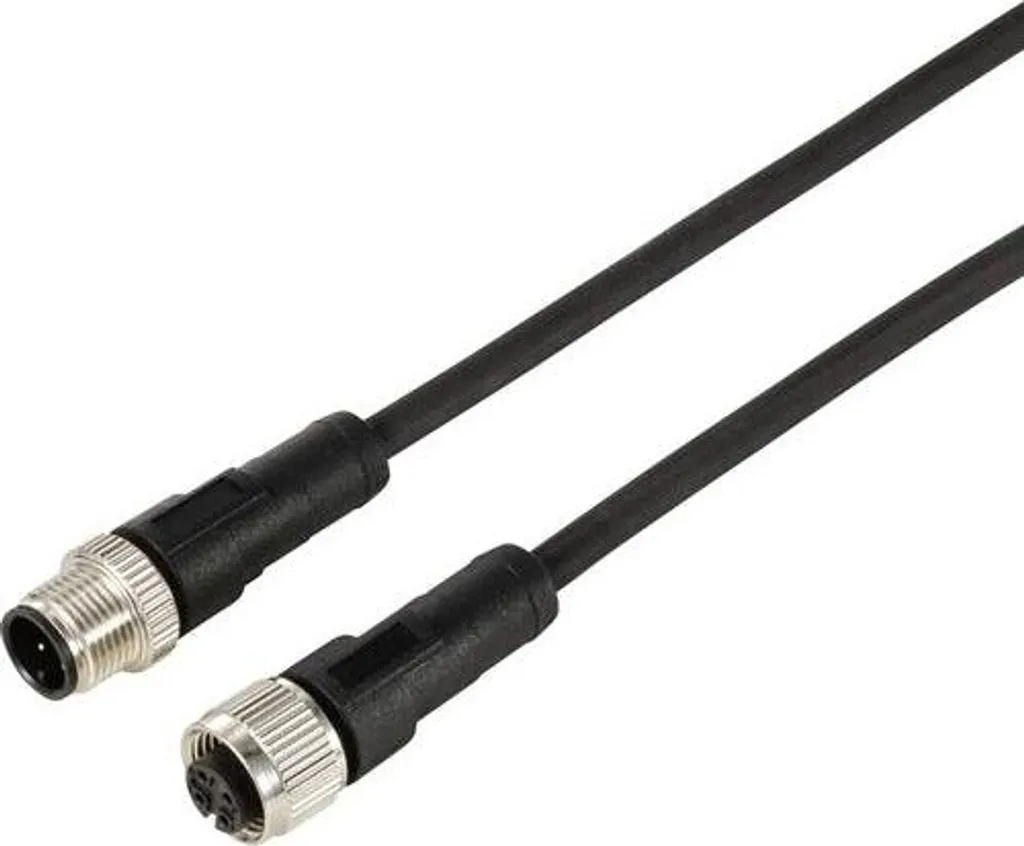 Câble M12 mâle vers femelle droit 5 mètres 4 broches haute qualité