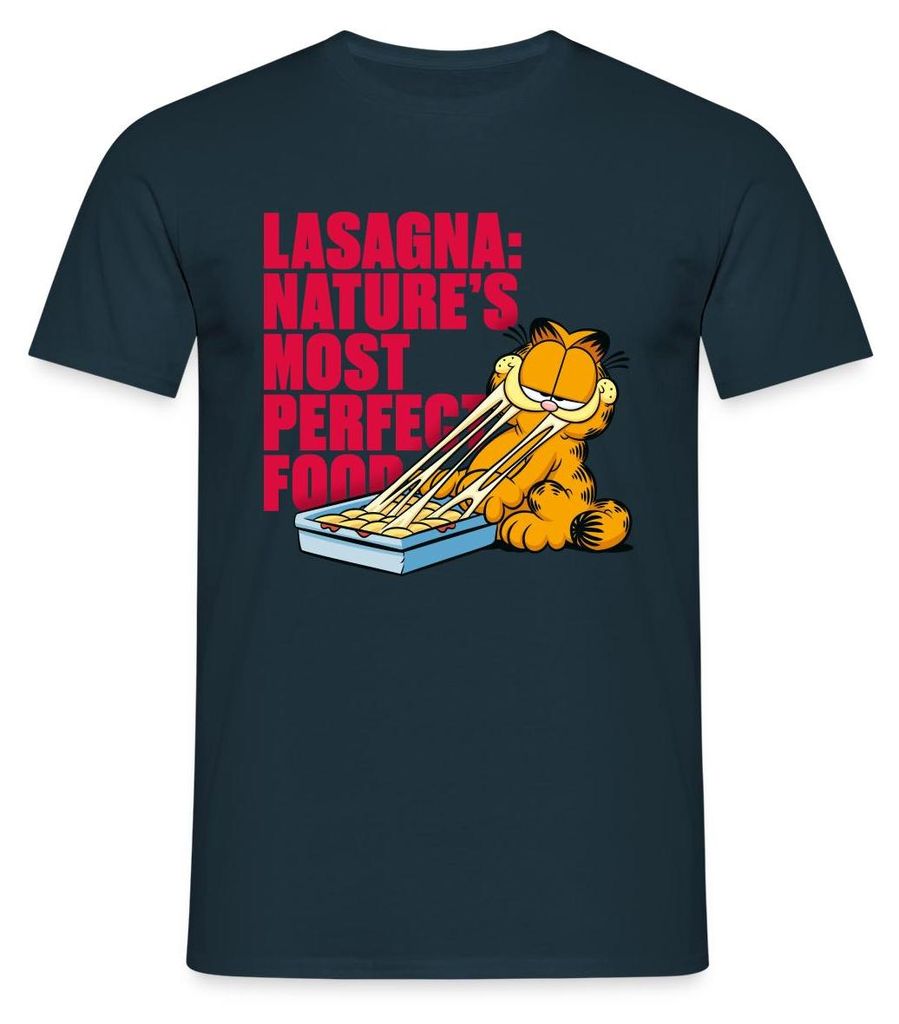 Spreadshirt Garfield Lasagne Das Perfekte Essen Männer T-Shirt, M, Navy