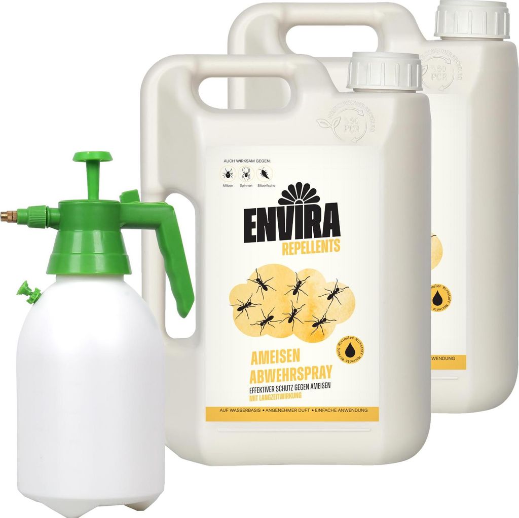 Envira Ameisen Abwehrspray im Doppelpack mit Drucksprüher 2x2L