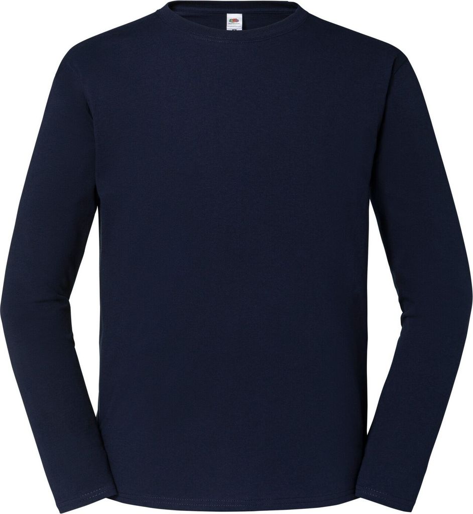 Fruit of the Loom - "Iconic Premium" T-Shirt für Herren Langärmlig BC5184 (M) (Marineblau)