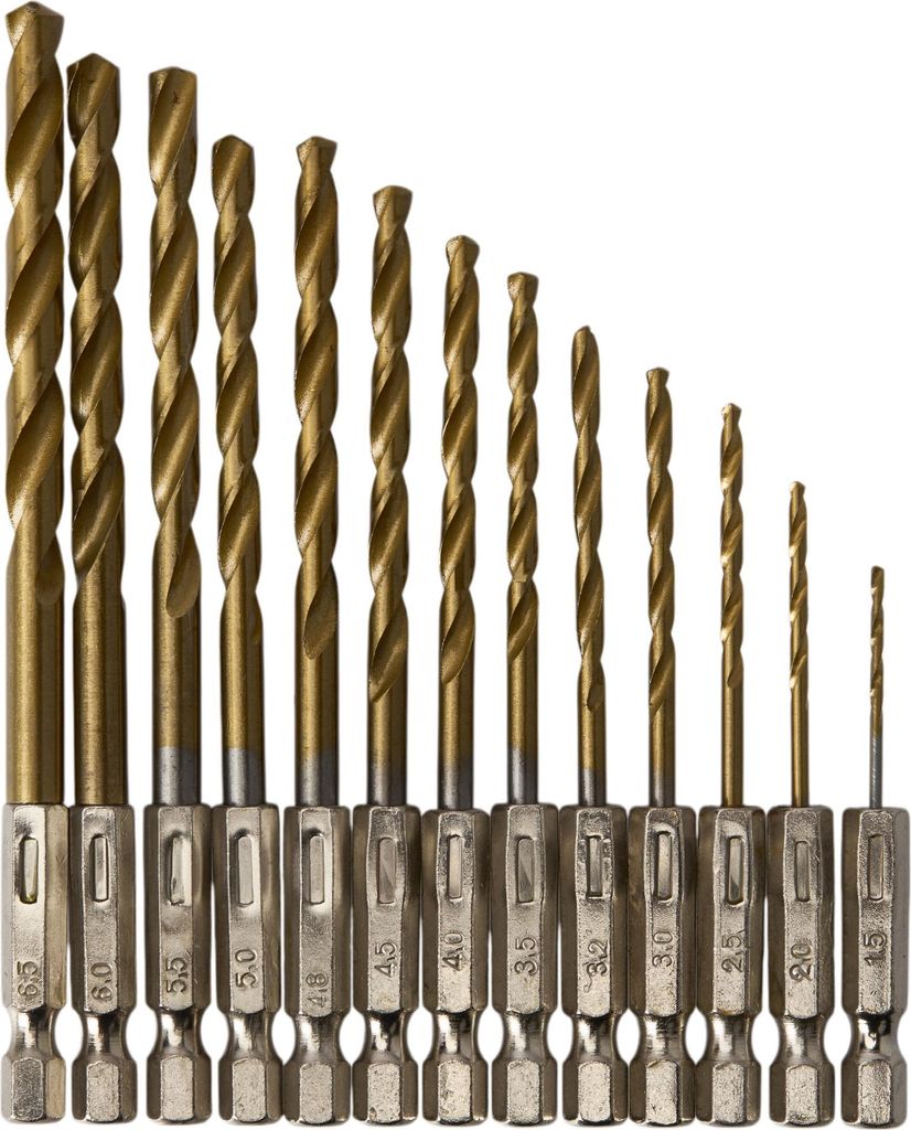 Kraft&Dele KD982 Satz Titan-Metallbohrer 13tlg