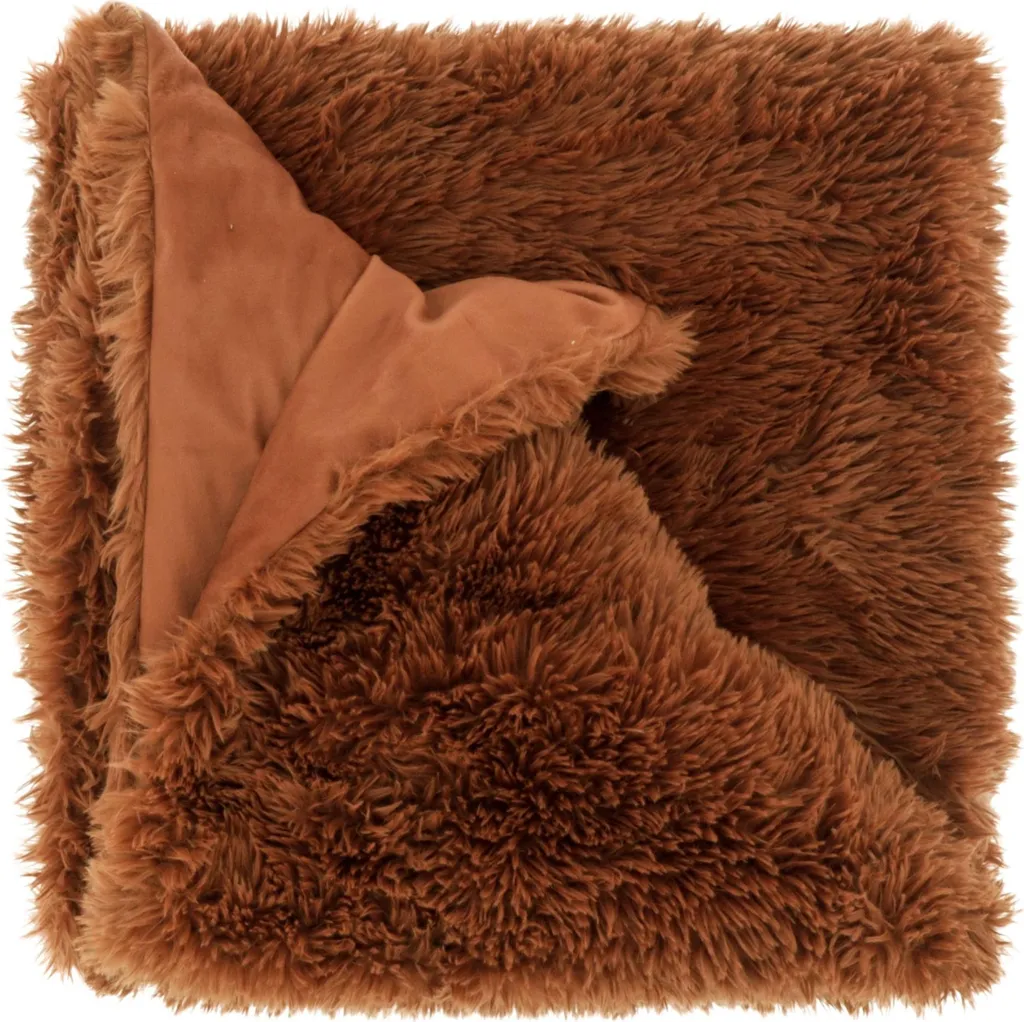 Coperta Plaid Olaf Unique Living 150x200 Marrone - Arredo Casa Moderno - 1