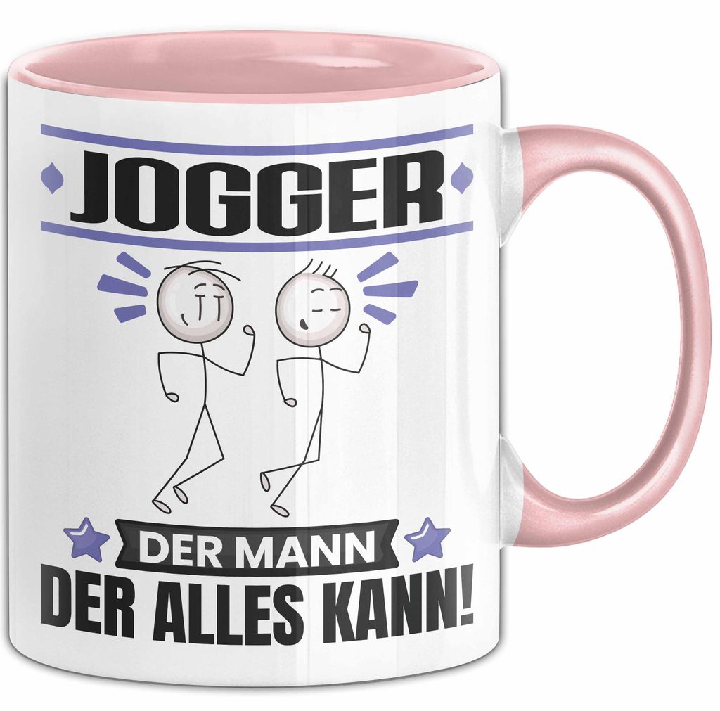 Jogger Tasse Geschenk für Jogger Der Mann Der Alles Kann Geschenkidee zum Geburtstag (Rosa)