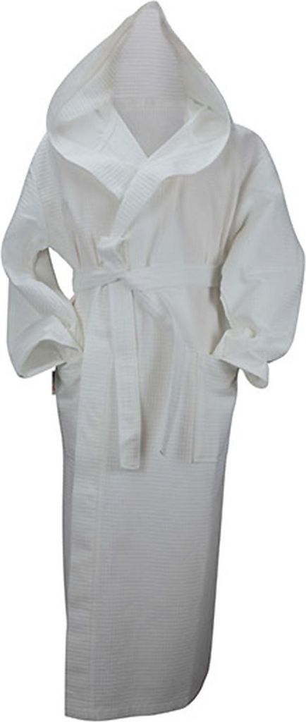 A&R 028.50 | Robezz Waffle Bathrobe With Hood Bademantel Mit Kapuze - Farbe: White - Größe: XXL
