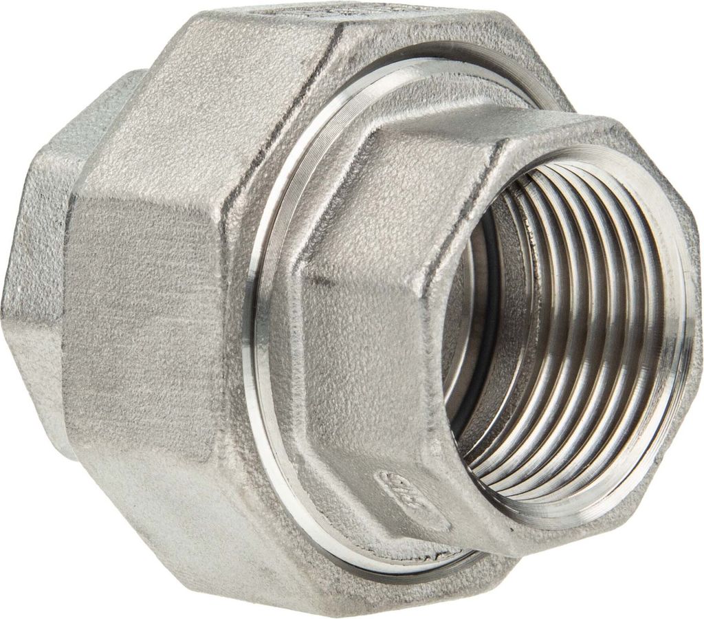 tecuro Verschraubung flach dichtend Edelstahl V4A (AISI 316), IG/IG 1/8 Zoll