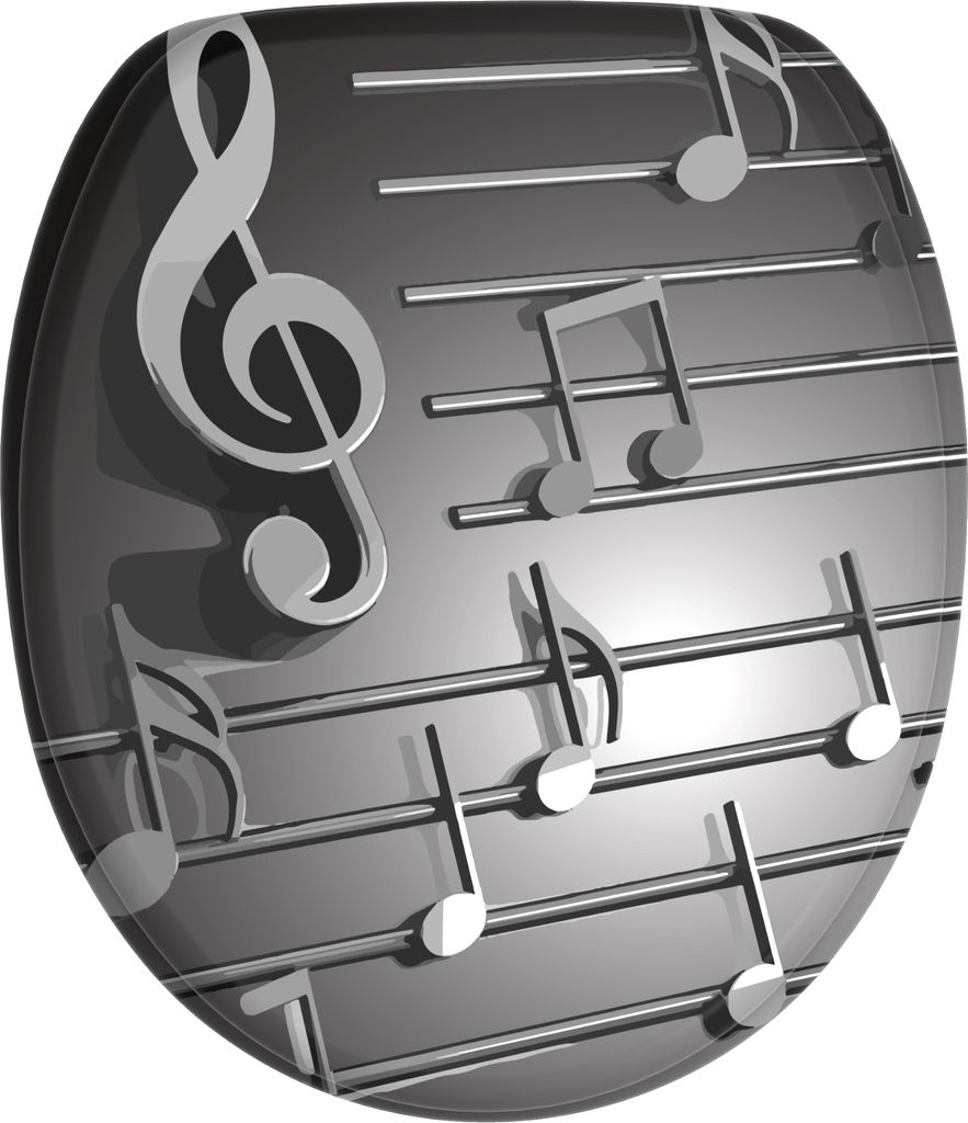 SANILO WC-Sitz mit Absenkautomatik Musical Notes, Toilettendeckel direkt vom Hersteller, Klodeckel, Klobrille, WC Deckel, Toilettensitz, WC Brille