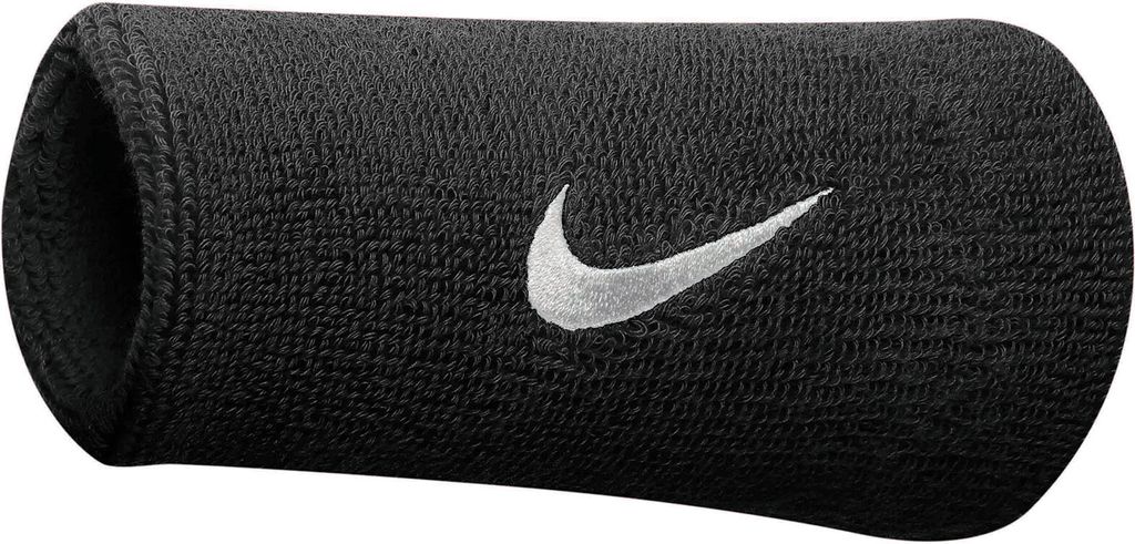 NIKE Swoosh Doublewide Wristbands schwarz