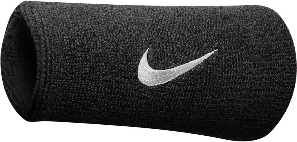 Poignets Éponge Nike Swoosh Doublewide - Lot de 2 Serre-poignets Noirs