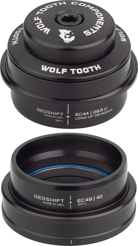 Wolf Tooth GeoShift Performance Steuersatz, 2°, long, 1.5", EC44/28.6 | EC49/40, black