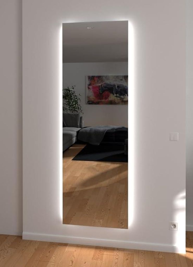 Espejo de cuerpo entero con iluminación ambiental lateral. Imagen del producto 