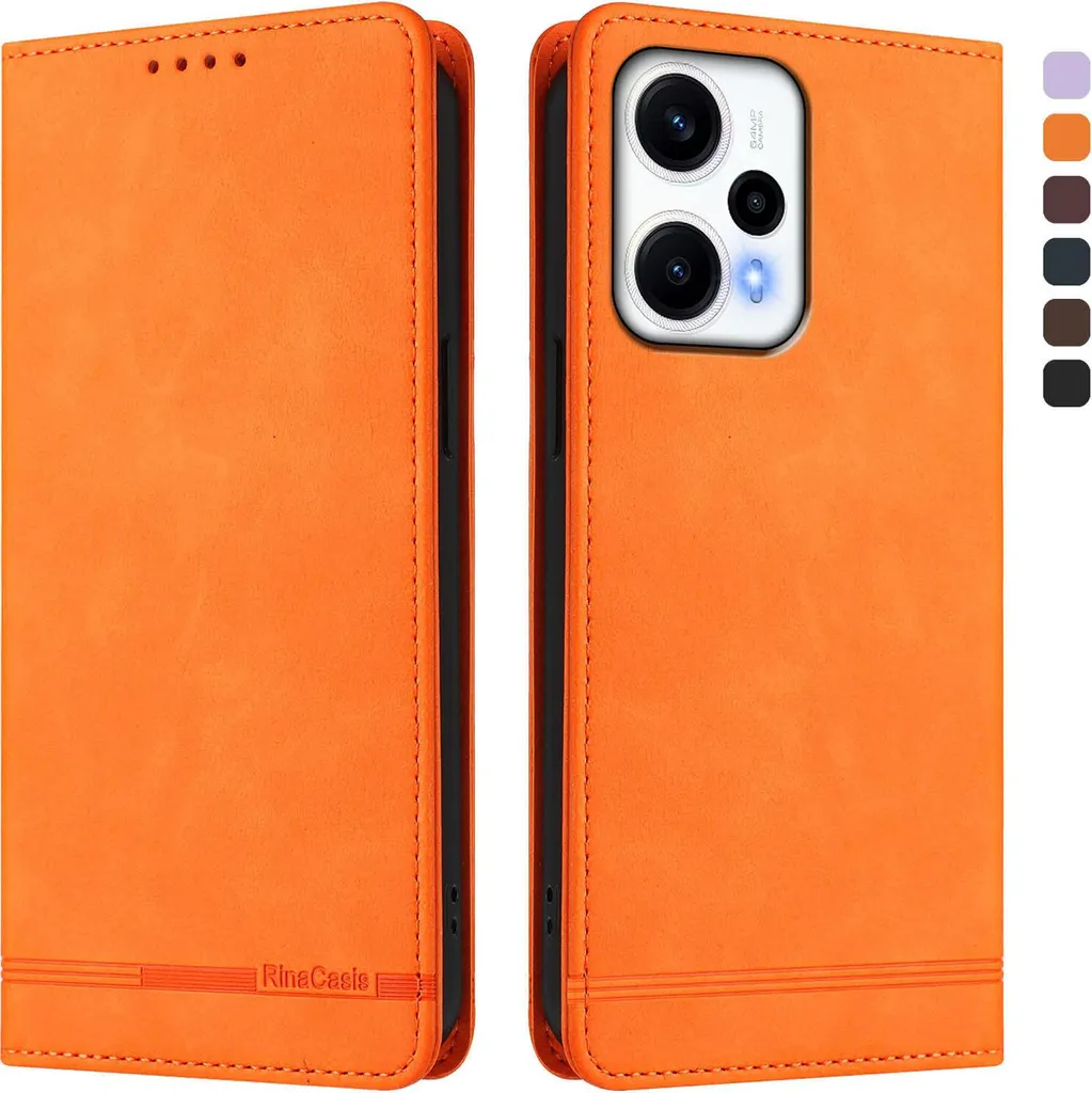 Cover Portafoglio Xiaomi Poco F5 / Redmi Note 12 Turbo 5G Arancio