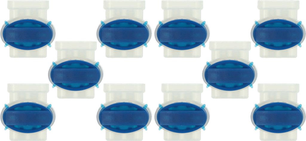 vhbw 10x Kabelverbinder für Begrenzungskabel kompatibel mit AL-KO Robolinho Mähroboter - Kabelklemmen, Wasserdicht Blau, Transparent
