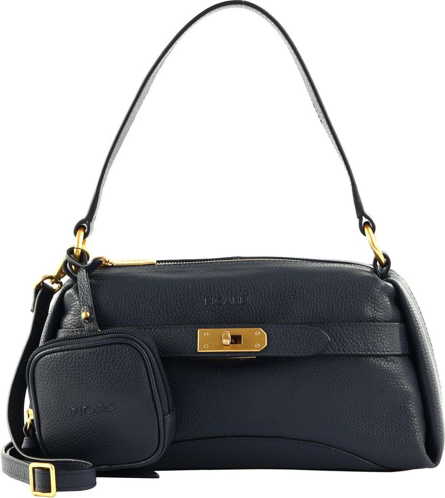 PICARD Leder Schultertasche Umhängetasche Odeon Hand Bag Ocean dunkelblau