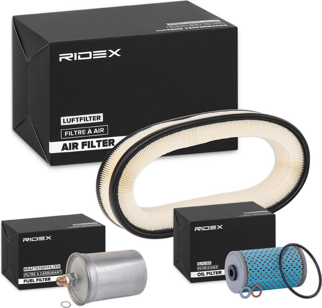 RIDEX Filterset Inspektionspaket Filtersatz passend für MERCEDES-BENZ 190 (W201) Stufenheck (W123) W123 Coupe (C123) W123 T-modell (S123)
