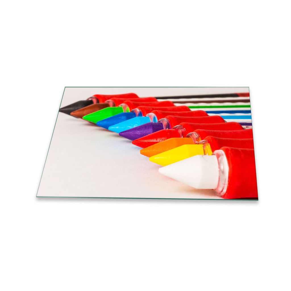 Herdabdeckplatte Glaskeramik 1 Teilig 80x52 Buntstift Bunt Abdeckung Glas Spritzschutz