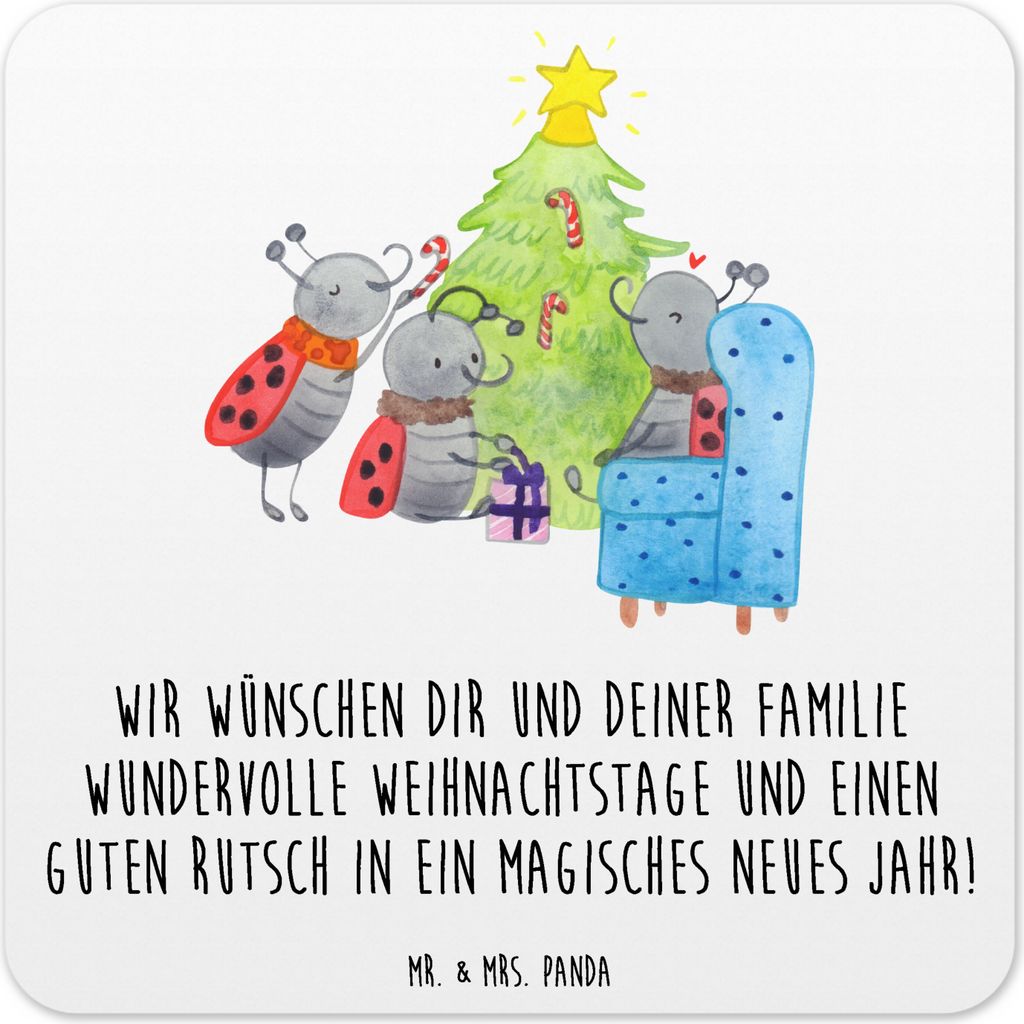 Mr. & Mrs. Panda Tassenuntersetzer Weihnachten Smörle 15er Set - Weiß - Geschenk, Untersetzer Gläser, Tassen-Untersetzer, Glas-Untersetzer, Pfef...