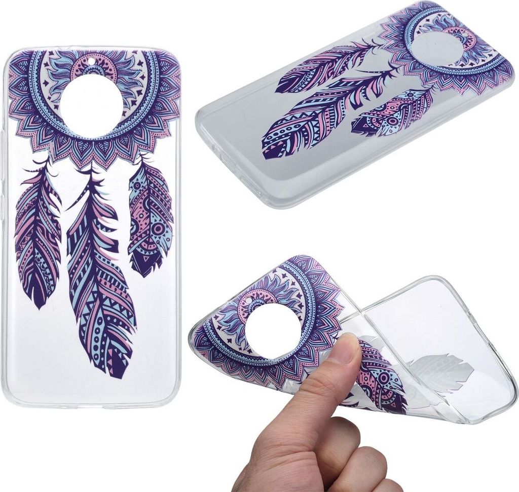 Henna Cover für Motorola Moto E4 Case Schutz Hülle Silikon Traumfänger