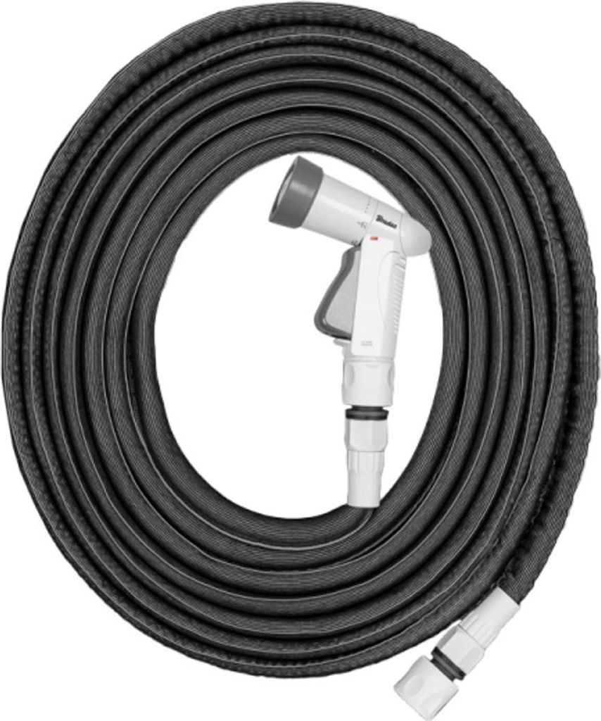 Bradas Gartenschlauch-Set TWIST HOSE flexibel 7,5 - 15 m grau