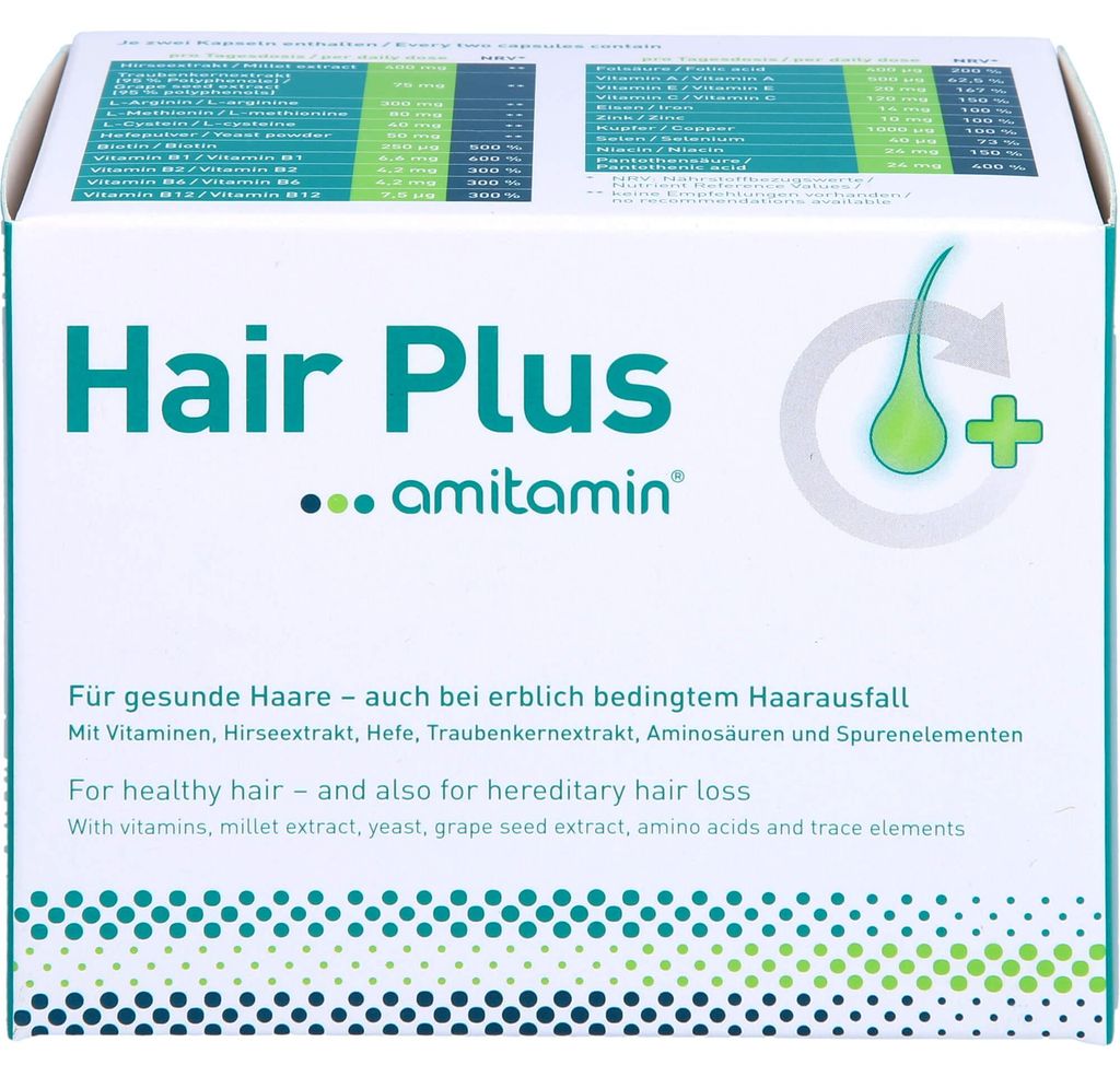 amitamin Hair Plus gélules pour des cheveux sains, 60 Image du produit 