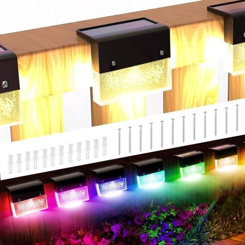 Balise solaire de jardin étanche pour escalier et terrasse - Pack 6