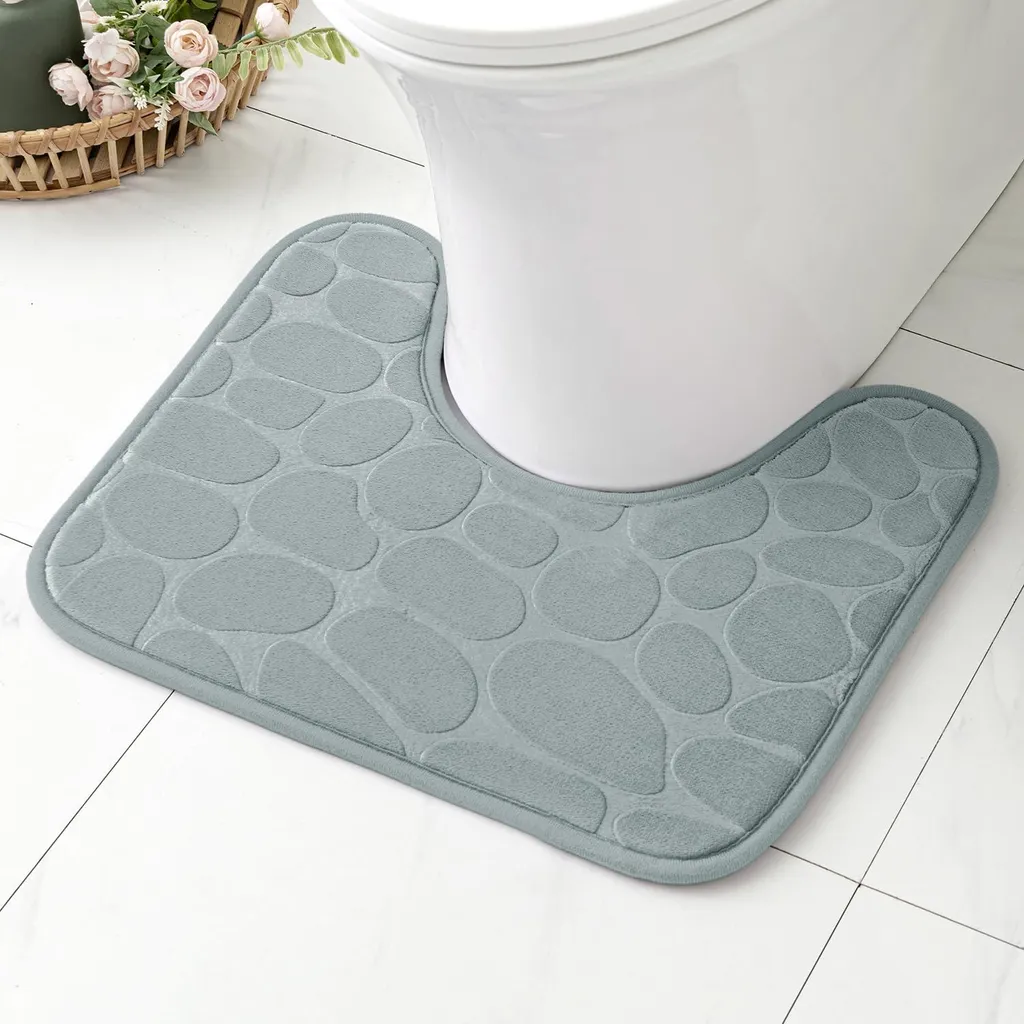 Tapis de bain antidérapant pour WC et toilettes, lavable et absorbant