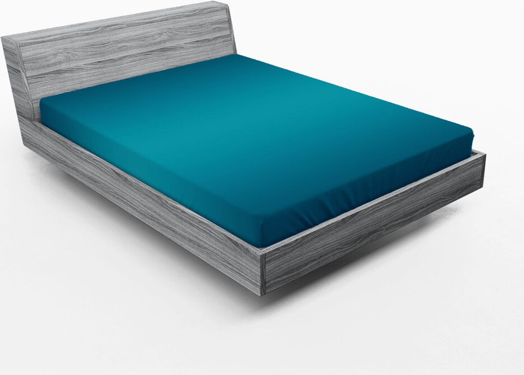 ABAKUHAUS Ombre Spannbetttuch, Tiefblaue tropische Ozean-exotische Länder inspirierten Design-modernen Digital-Druck, 160 x 200 cm, Petrol Blau