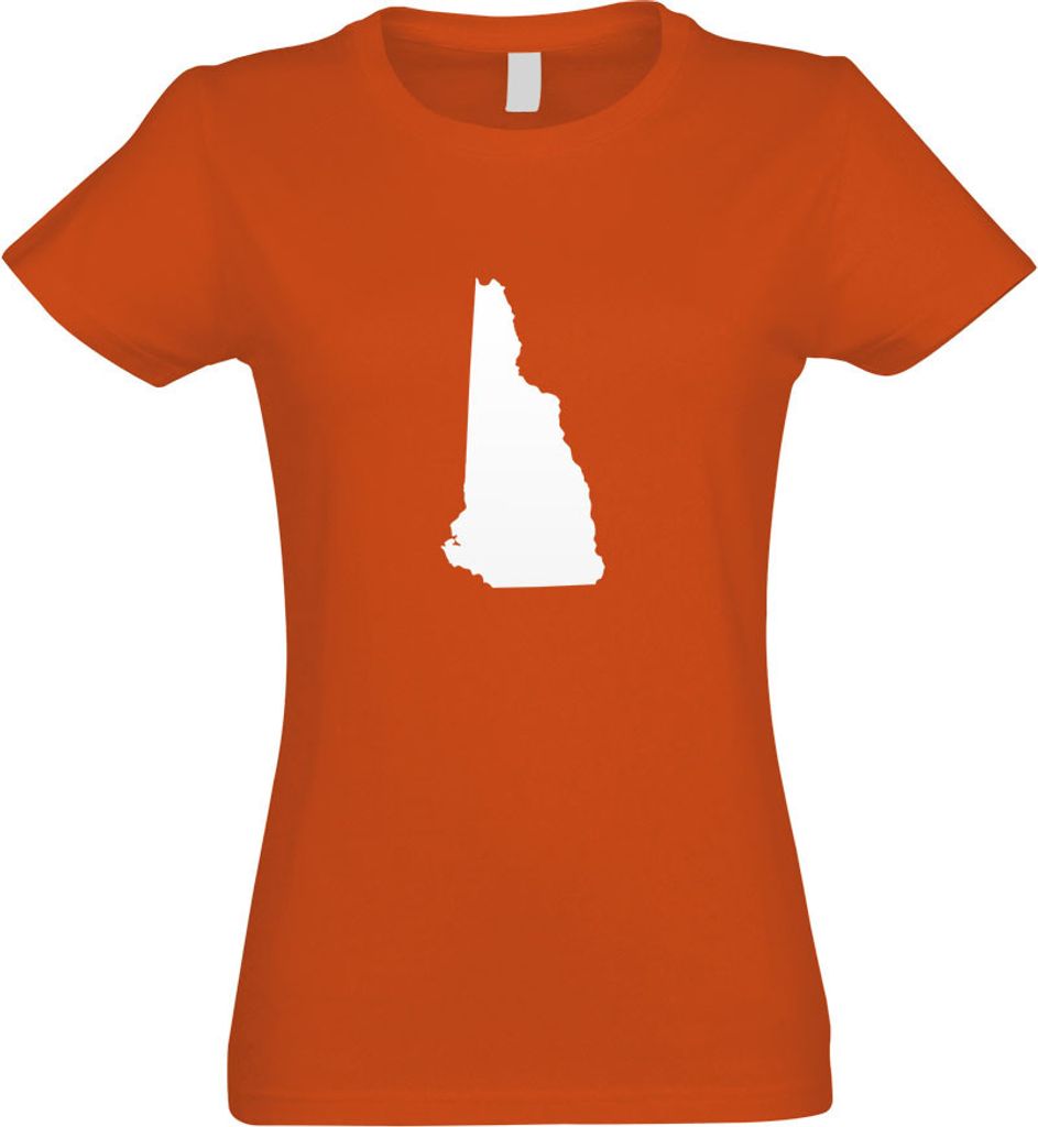 Kiwistar - T-Shirt tailliert - Damen - orange - USA - Bundesstaat - New Hampshire - mit Motiv Bedruckt - Funshirt Design - Sport - Freizeit - Damen...