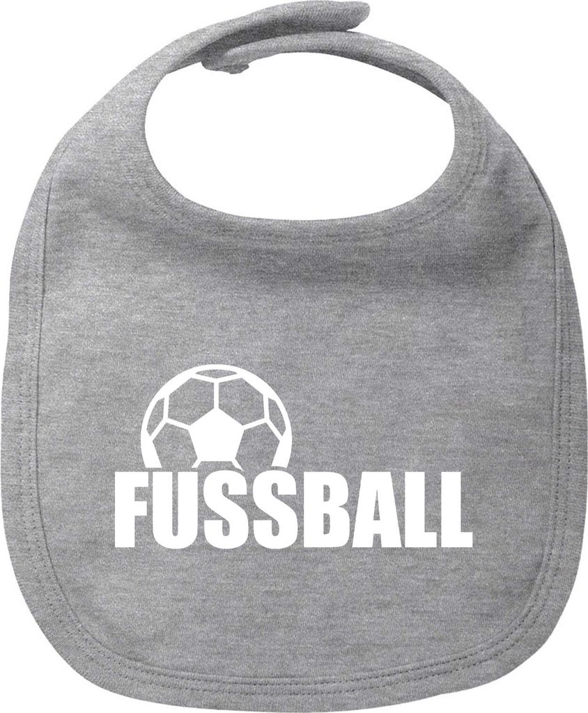 Huuraa Baby Lätzchen Fussball Ball Heather Grey Klettverschluss Baumwolle Latz Geschenkidee