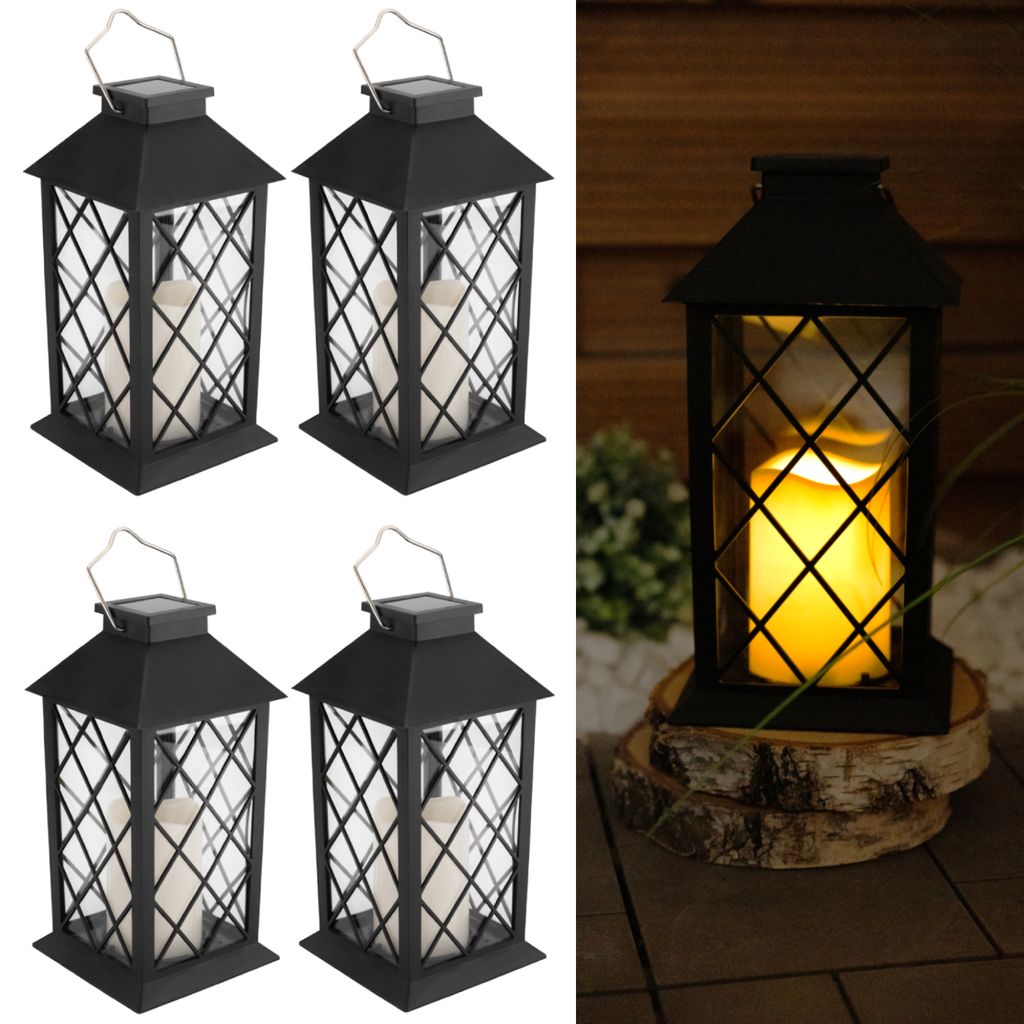 LUMILED 4x Set Solarlaterne Außen Solar Laternen Draußen Produktbild 