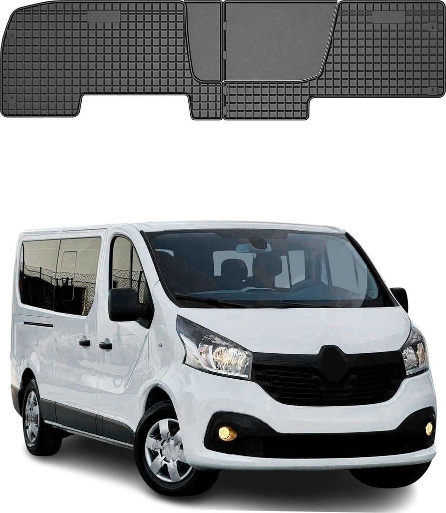 OMAC Gummi Fußmatten für Opel Vivaro 2014-2019 2.Sitzreihe Matten TPE Schwarz 2x