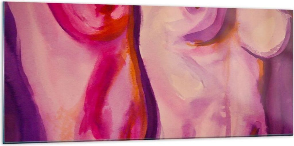 Bilder auf glas - Frau Tat Körper - 120x50cm - Glasbilder - Wandbilder - Kunstdruck - zum Aufhängen bereit - Wanddekoration aus Glas - Glas Bilde...