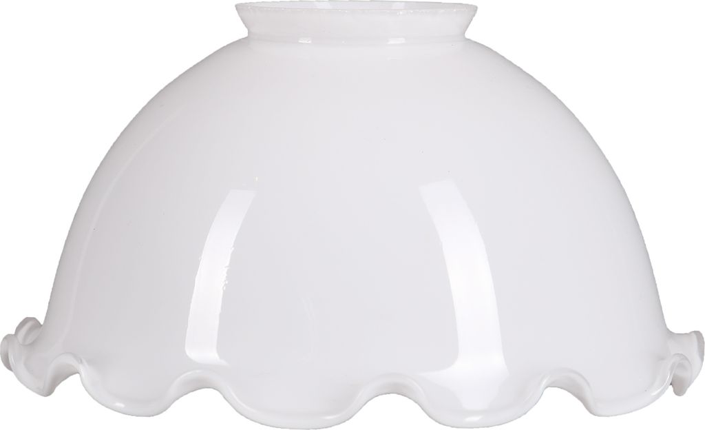 Lampenglas Ersatzglas mit Rüsche Opalglas Weiß Ø 165mm Leuchtenglas