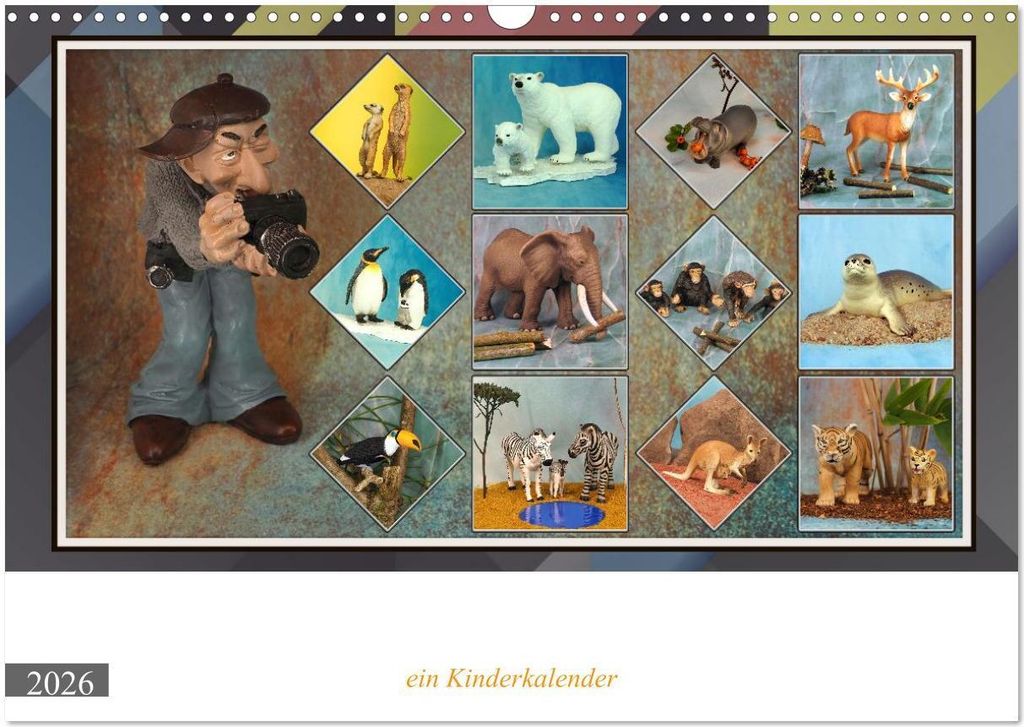 Fotograf auf Pirsch - ein Kinderkalender (Wandkalender 2026 DIN A3 quer), CALVENDO Monatskalender