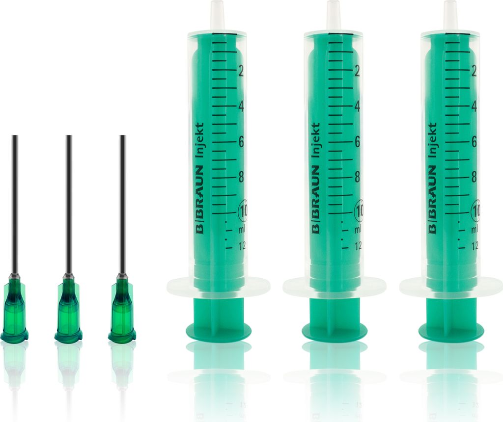 Spritzen Set 3 Stück inkl. 3 stumpfe Kanülen - 10ml Produktbild 