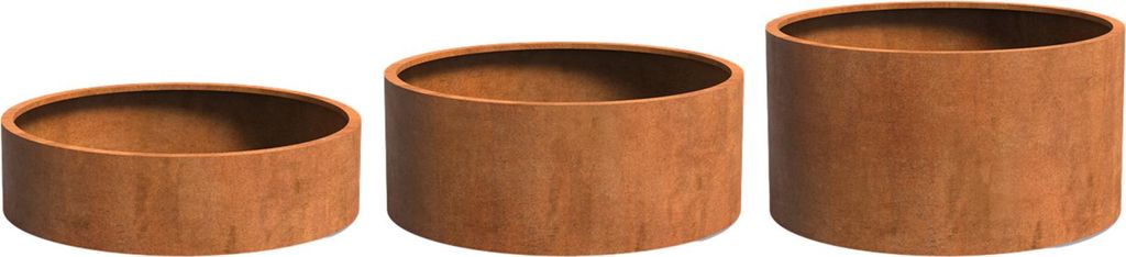Adezz Circum mit Boden Pflanzgefäß aus Corten-Stahl Pflanzkübel Blumentopf