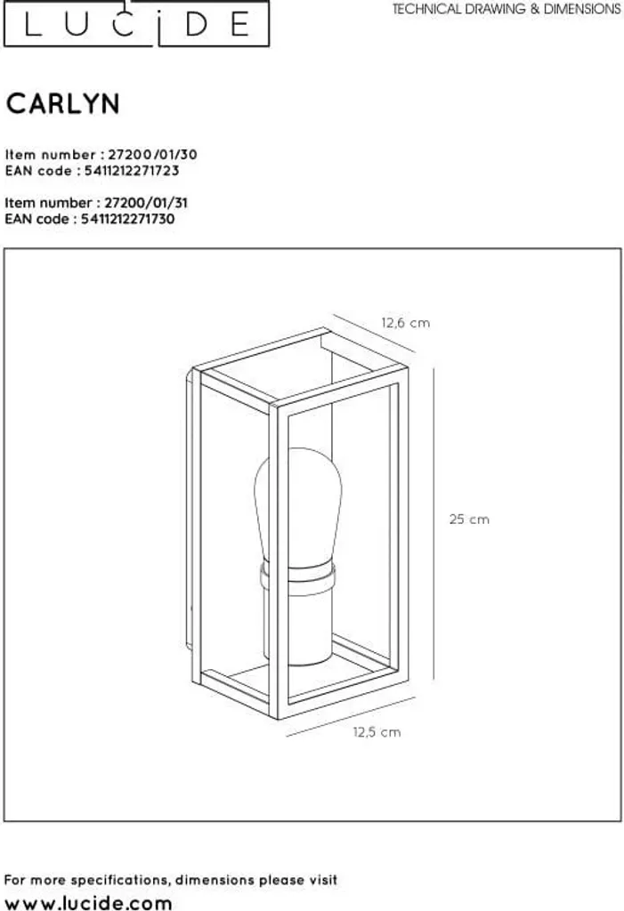 Applique Murale Compacte Carlyn E14 6W : Solution pour Espaces Étroits - 7