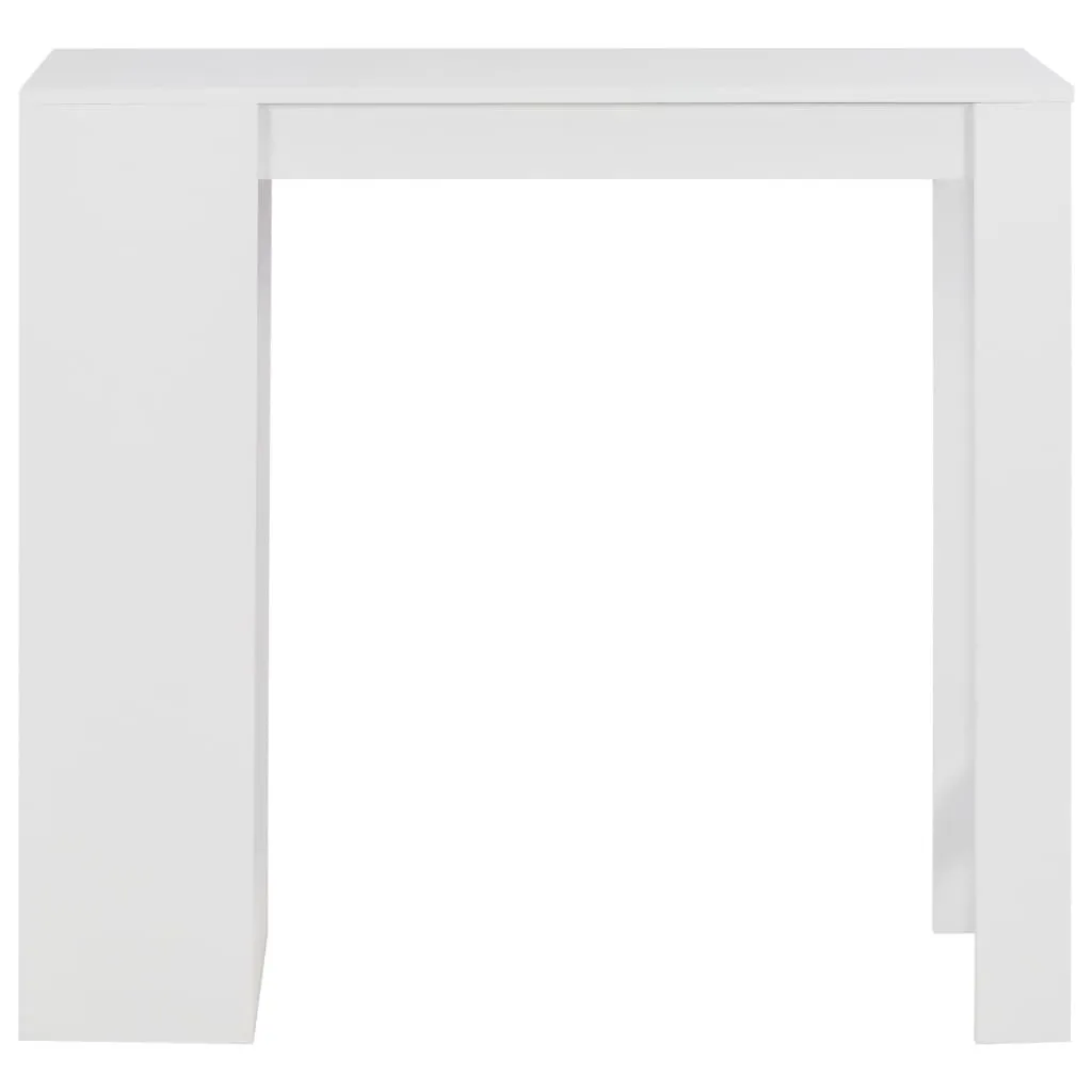 Table de bar blanche avec étagère pour optimiser les cuisines étroites
