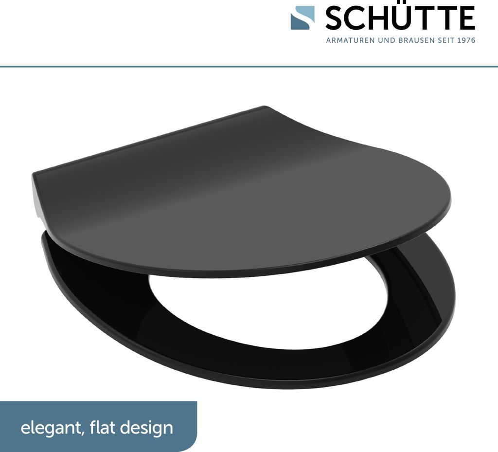 SCHÜTTE Duroplast SLIM WC sedátko s měkkým zavíráním černé, Obrázek produktu 9