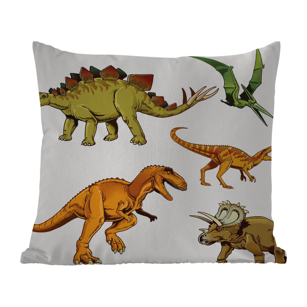 MuchoWow Outdoor Kissen - Dinosaurier - Zeichnung - Jungen - Kinder - 40x40 cm - Wetterfest - Lounge Kissen - Kopfkissen - Interieur - Polster mi...