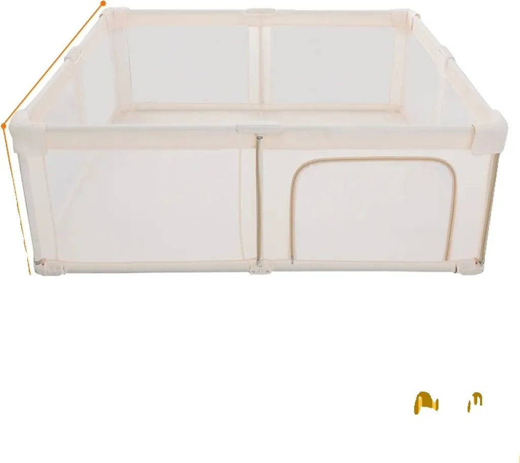 Aire de jeux bébé beige 150x180x70 cm structure métallique robuste